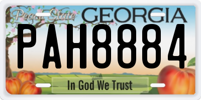 GA license plate PAH8884