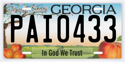 GA license plate PAI0433