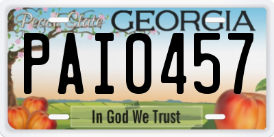 GA license plate PAI0457