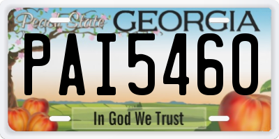 GA license plate PAI5460