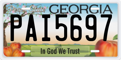 GA license plate PAI5697