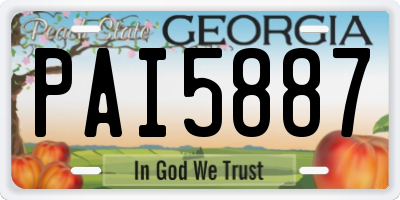 GA license plate PAI5887