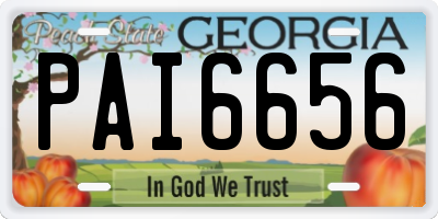 GA license plate PAI6656