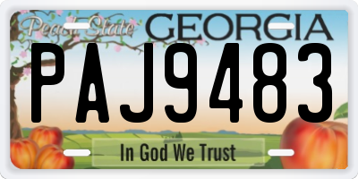 GA license plate PAJ9483