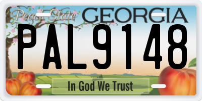 GA license plate PAL9148