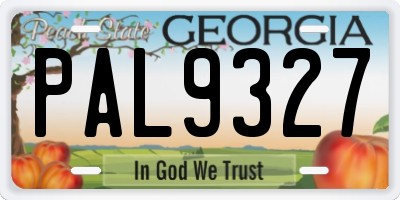 GA license plate PAL9327