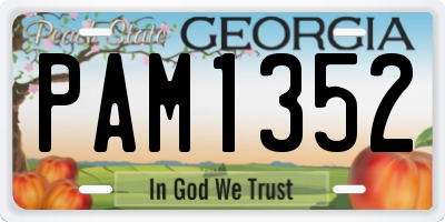 GA license plate PAM1352