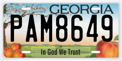 GA license plate PAM8649