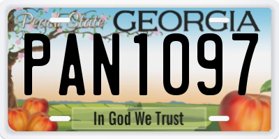 GA license plate PAN1097