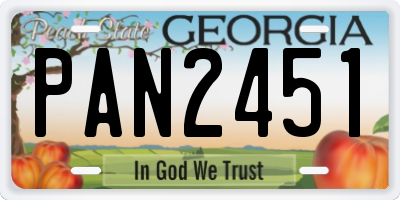 GA license plate PAN2451