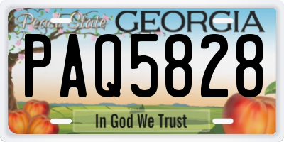 GA license plate PAQ5828