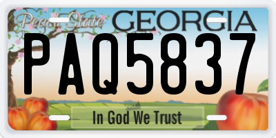 GA license plate PAQ5837