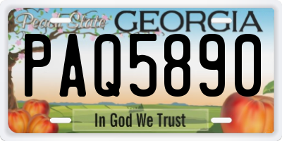 GA license plate PAQ5890
