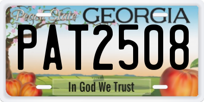 GA license plate PAT2508