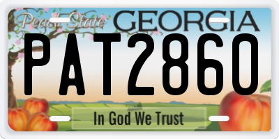 GA license plate PAT2860