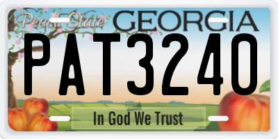 GA license plate PAT3240