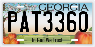 GA license plate PAT3360