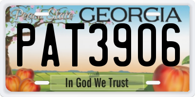 GA license plate PAT3906