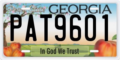 GA license plate PAT9601