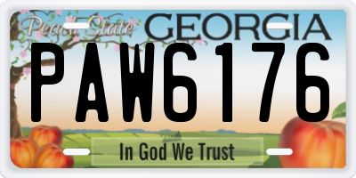 GA license plate PAW6176