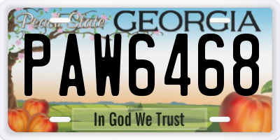 GA license plate PAW6468