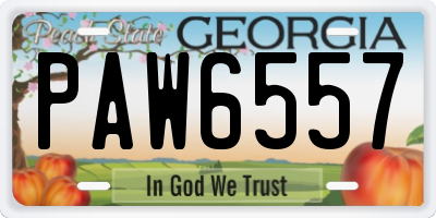 GA license plate PAW6557