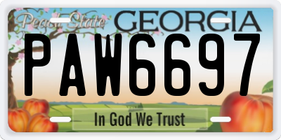 GA license plate PAW6697