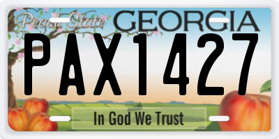 GA license plate PAX1427