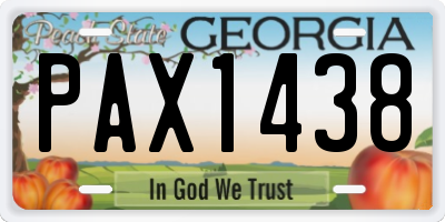 GA license plate PAX1438