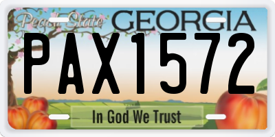 GA license plate PAX1572