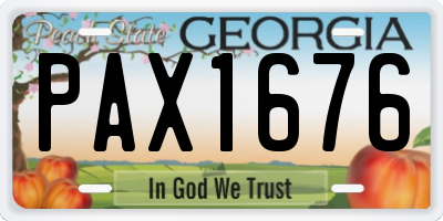 GA license plate PAX1676