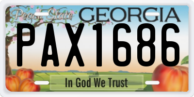 GA license plate PAX1686