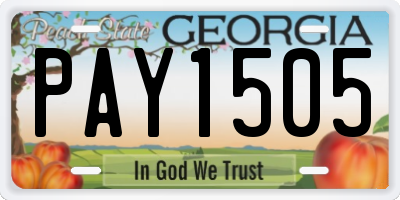 GA license plate PAY1505