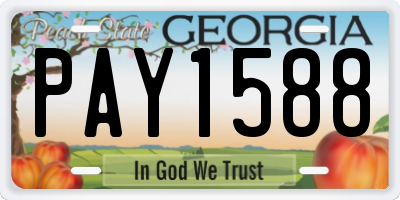 GA license plate PAY1588