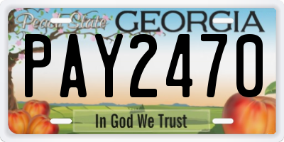 GA license plate PAY2470