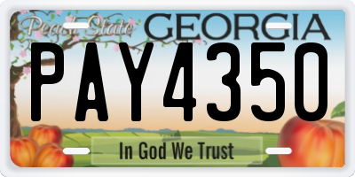 GA license plate PAY4350