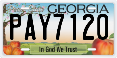 GA license plate PAY7120