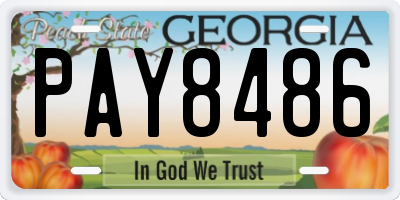 GA license plate PAY8486