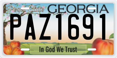 GA license plate PAZ1691