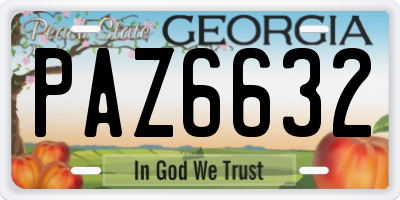 GA license plate PAZ6632