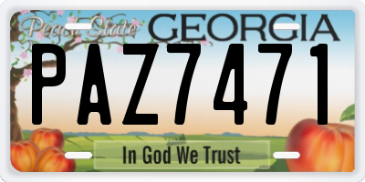 GA license plate PAZ7471