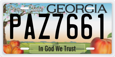 GA license plate PAZ7661