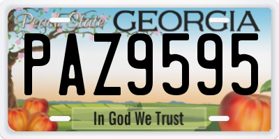 GA license plate PAZ9595