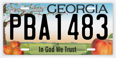 GA license plate PBA1483