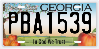 GA license plate PBA1539
