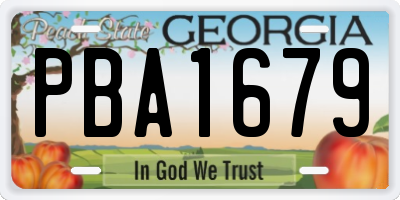 GA license plate PBA1679