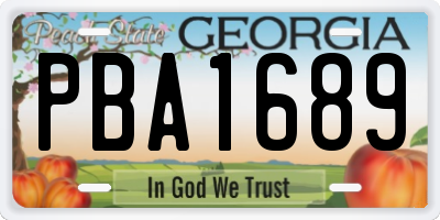 GA license plate PBA1689