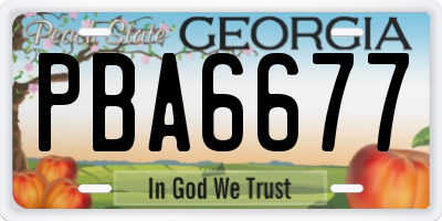 GA license plate PBA6677