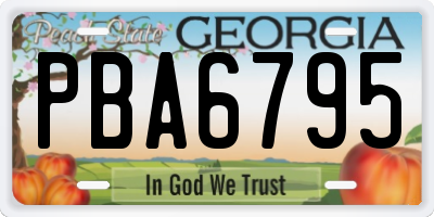 GA license plate PBA6795
