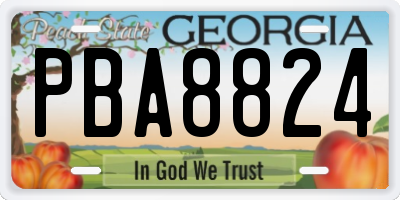 GA license plate PBA8824